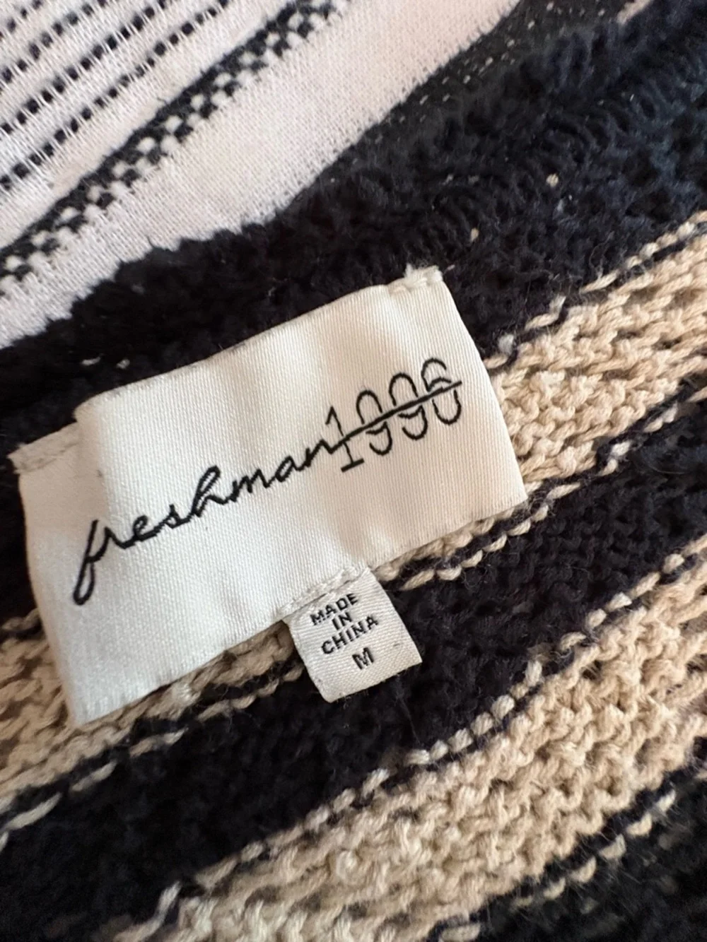Freshman Black and Cream Striped Knit Set - Picture 4 of 7